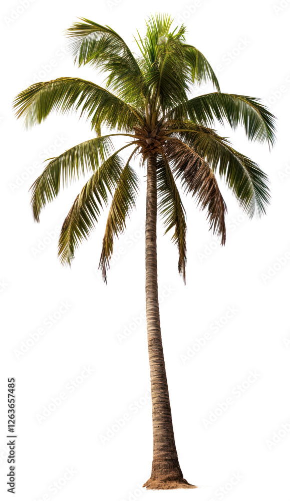 Obraz premium PNG Coconut tree plant white background tranquility.