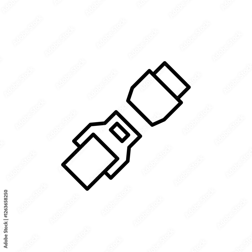 seat belt iconVector illustration in black seat belt iconVector illustration in black