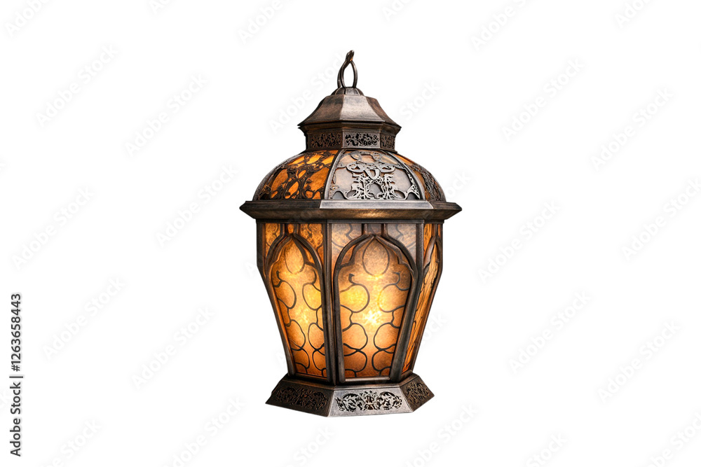 Fototapeta premium Glowing Ramadan Lantern Elegant Festive Decor Warm Light
