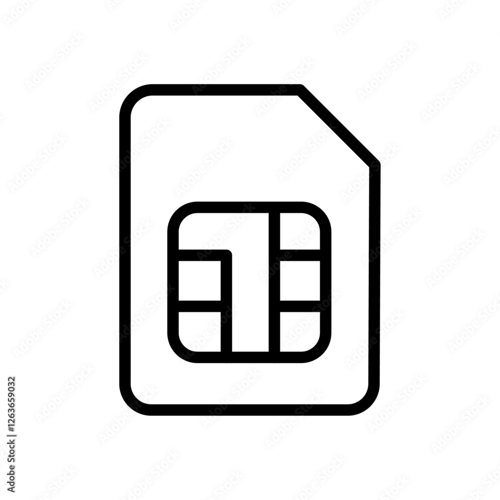 Obraz premium sim card icon Vector illustration in black