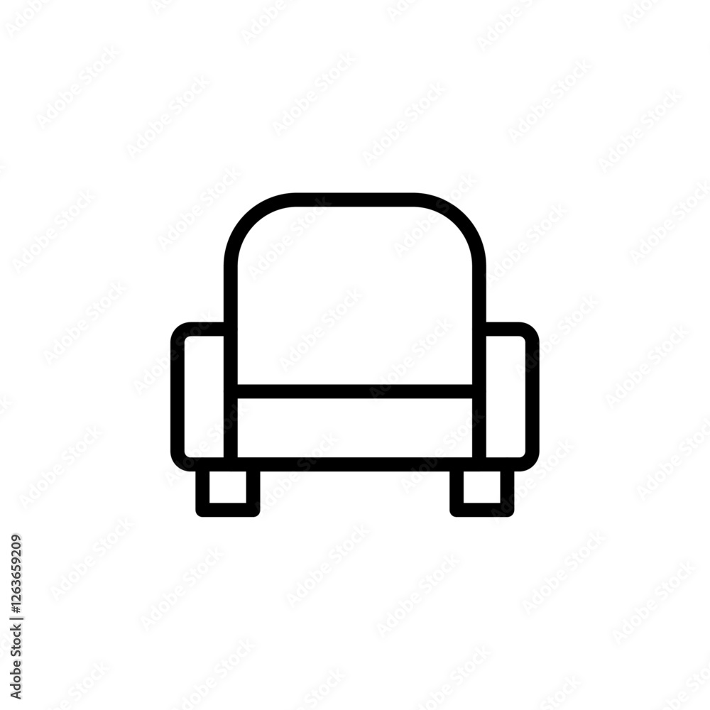 single seat sofa iconVector illustration in black single seat sofa iconVector illustration in black
