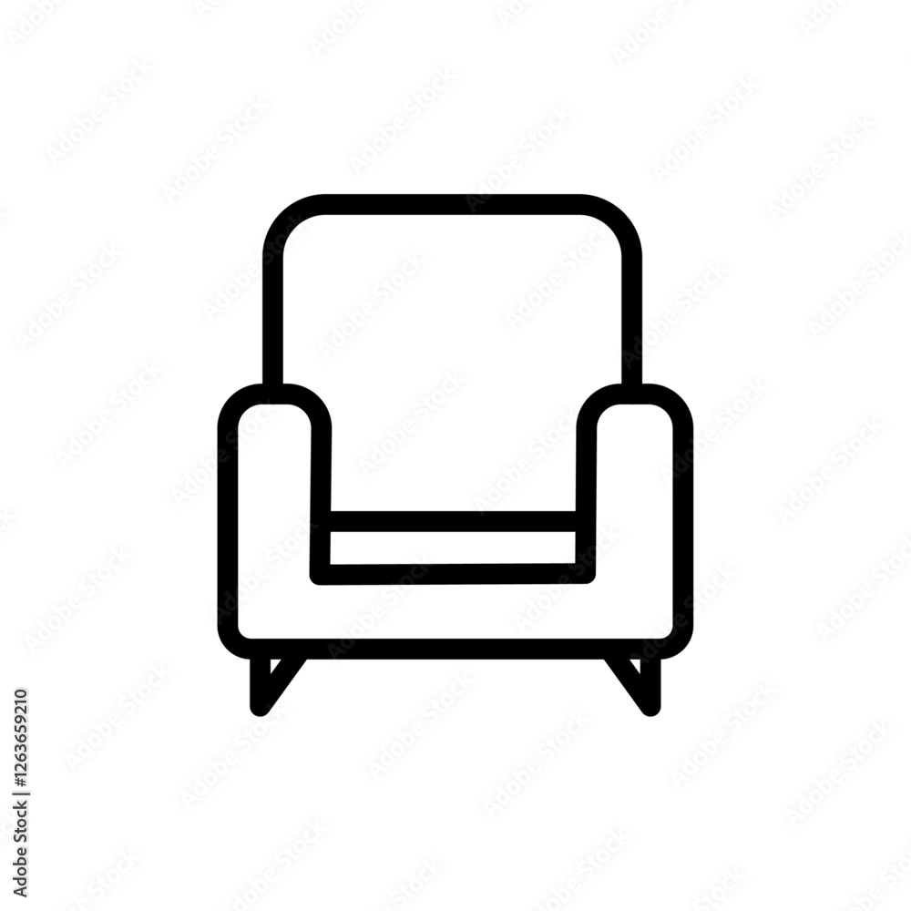single sofa iconVector illustration in black single sofa iconVector illustration in black