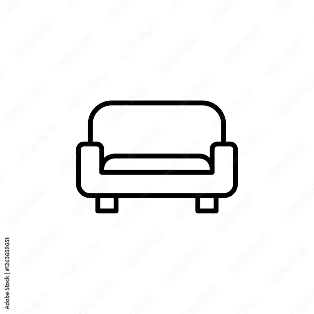 sofa icon Vector illustration in black sofa icon Vector illustration in black