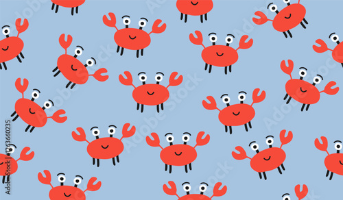 Cute crabs pattern background vector design
