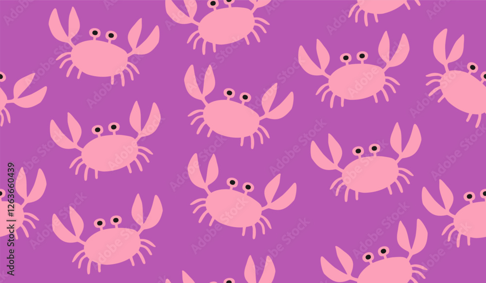 Cute crabs pattern background vector design Cute crabs pattern background vector design
