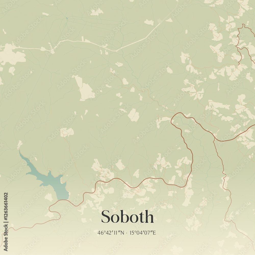 Fototapeta premium Vintage map of Soboth, Austria.