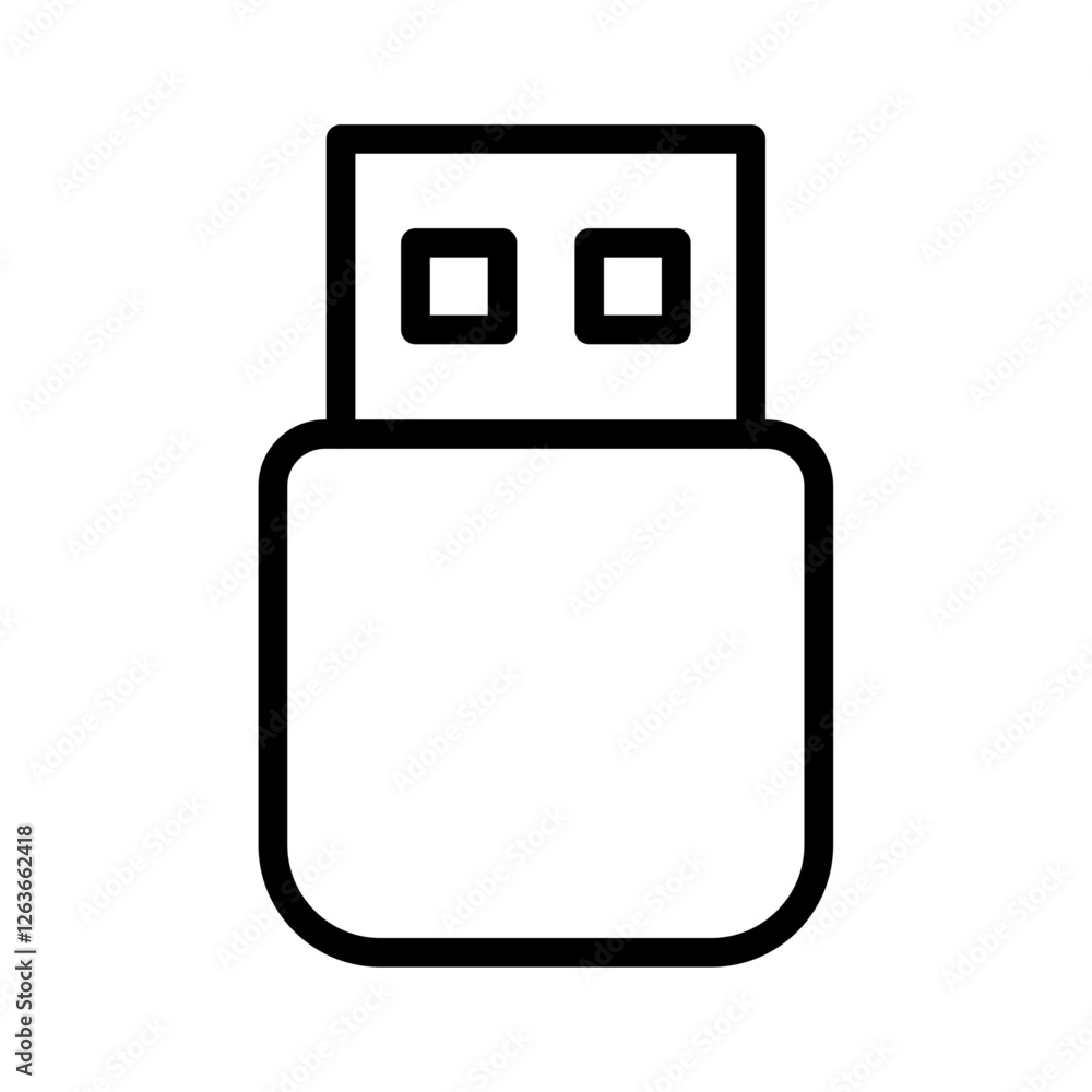 usb icon Vector illustration in black