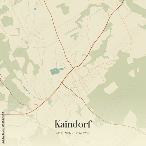 Obraz na płótnie Vintage map of Kaindorf, Austria. w salonie