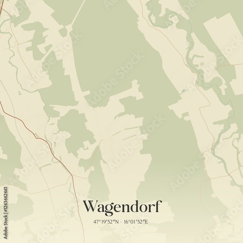 Obraz na płótnie Vintage map of Wagendorf, Austria. w salonie