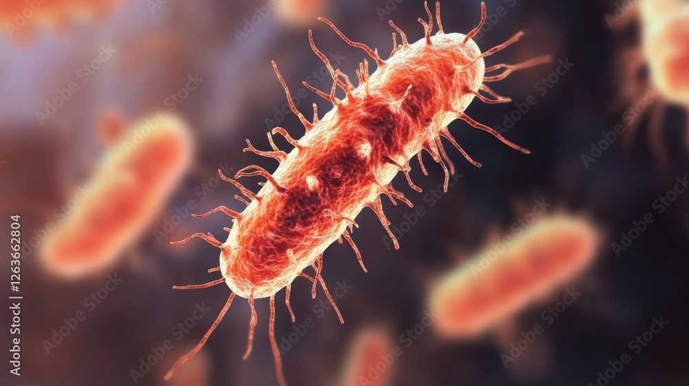 Probiotics Biology Illustration: A detailed generative depiction of microflora and bowel health, merging science and art in vibrant colors. Probiotics Biology Illustration: A detailed generative depiction of microflora and bowel health, merging science and art in vibrant colors.