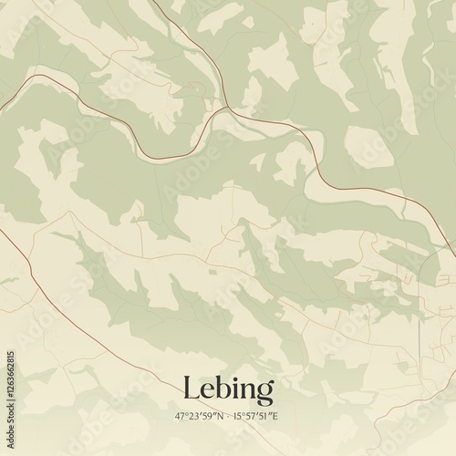 Obraz na płótnie Vintage map of Lebing, Austria. w salonie