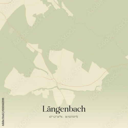 Obraz na płótnie Vintage map of Längenbach, Austria. w salonie