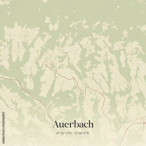 Vintage map of Auerbach, Austria. photo