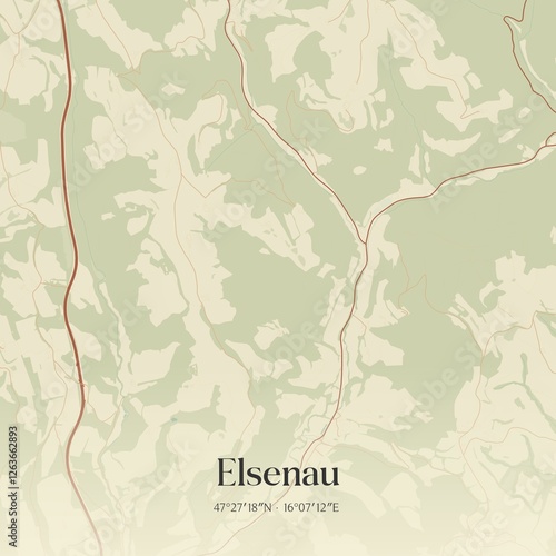 Obraz na płótnie Vintage map of Elsenau, Austria. w salonie