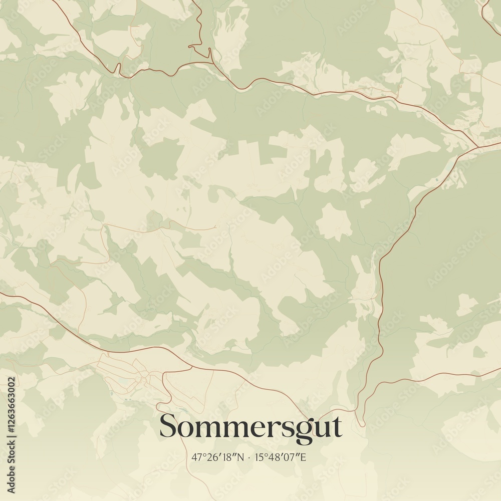 Vintage map of Sommersgut, Austria.