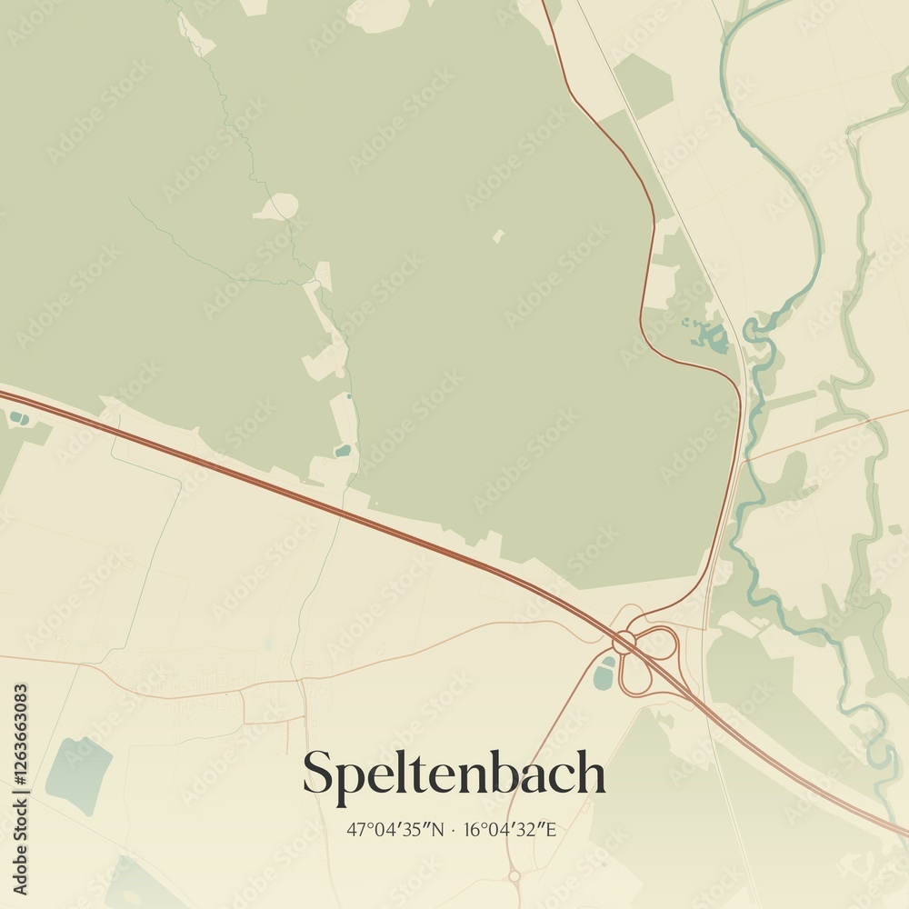 Vintage map of Speltenbach, Austria.
