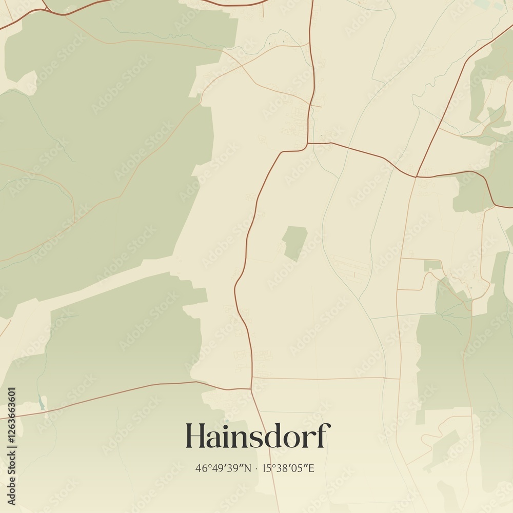 Vintage map of Hainsdorf, Austria.