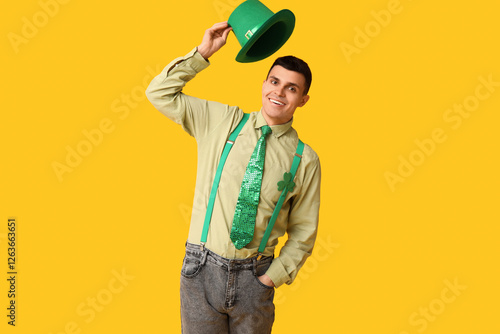 Happy young man with leprec...
