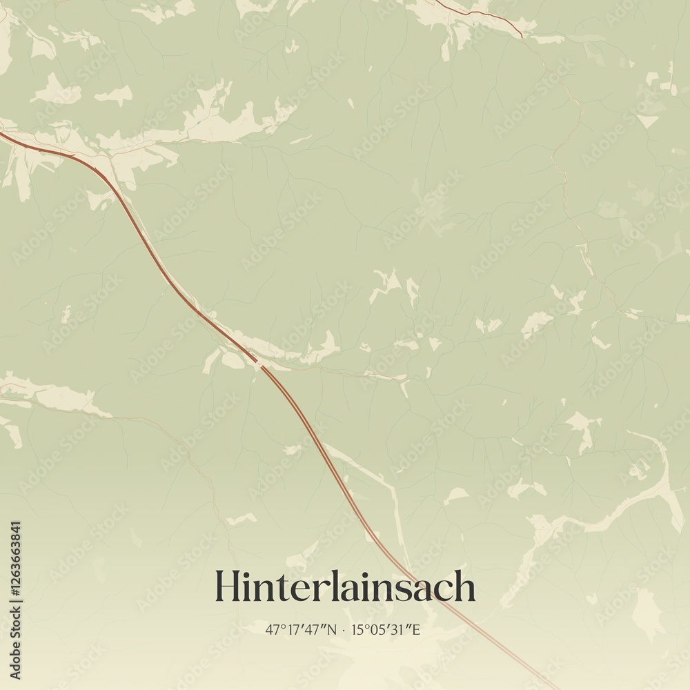 Vintage map of Hinterlainsach, Austria.