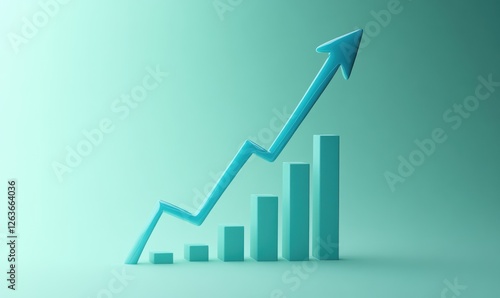 Free Download Blue arrow graph going upwards, representing growth and success in the busines Generative AI - GFXLoad