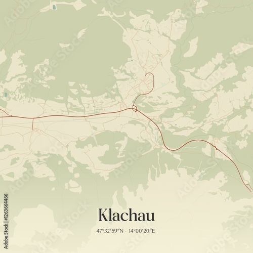 Vintage map of Klachau, Austria. photo