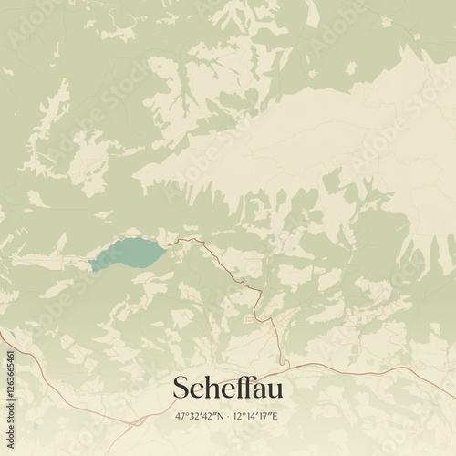 Obraz na płótnie Vintage map of Scheffau, Austria. w salonie
