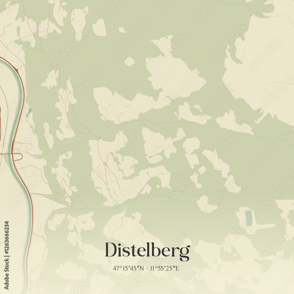 Vintage map of Distelberg, Austria.