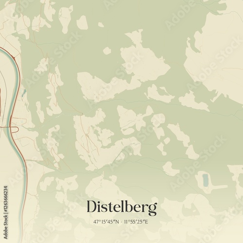 Obraz na płótnie Vintage map of Distelberg, Austria. w salonie