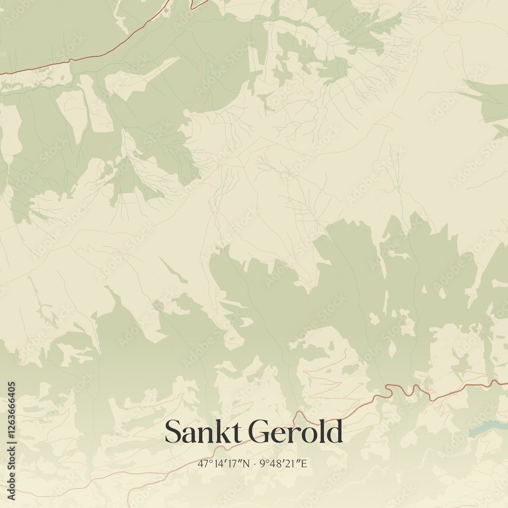 Vintage map of Sankt Gerold, Austria.