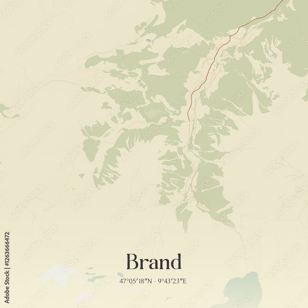 Vintage map of Brand, Austria.