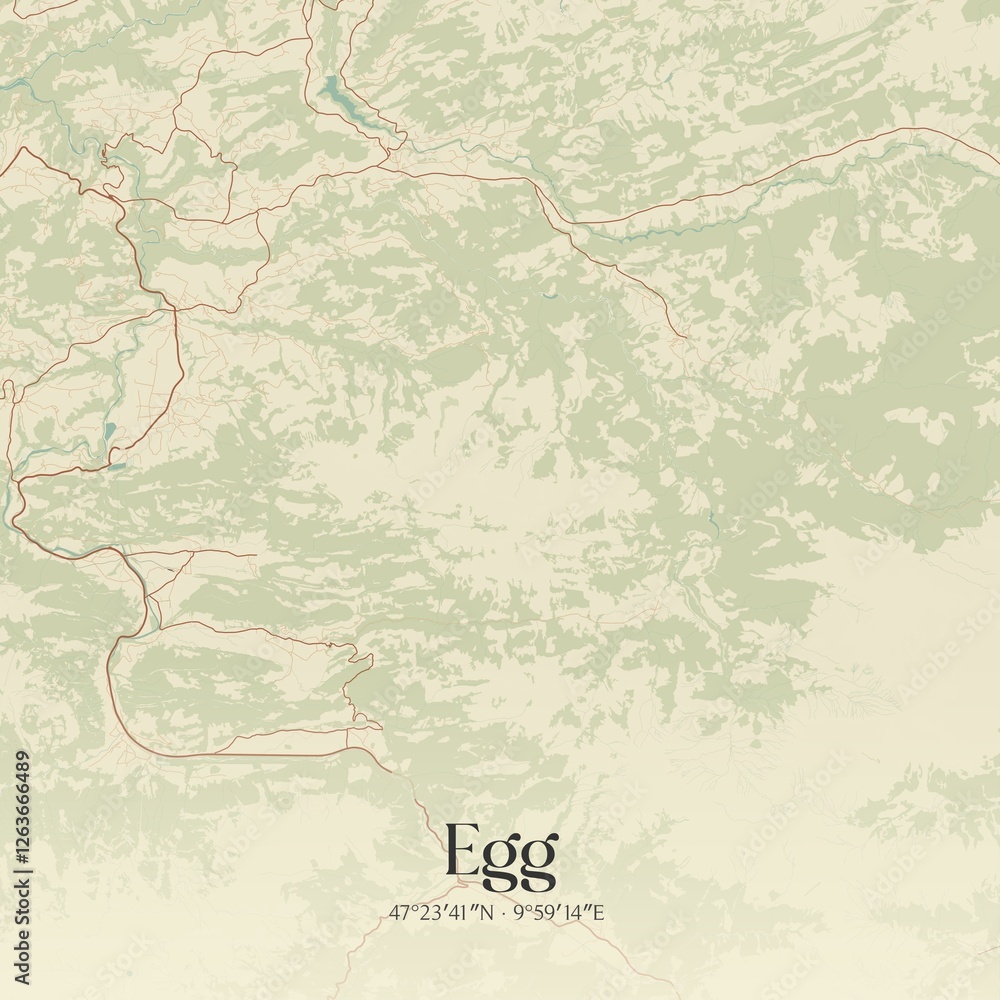 Vintage map of Egg, Austria.