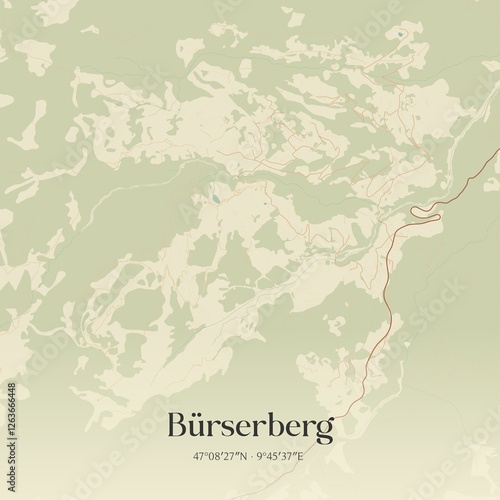 Obraz na płótnie Vintage map of Bürserberg, Austria. w salonie