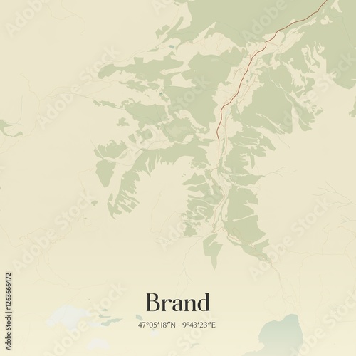 Obraz na płótnie Vintage map of Brand, Austria. w salonie