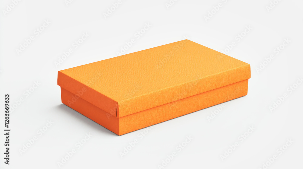 Textured orange packaging box in rectangular shape with clean professional appearance Textured orange packaging box in rectangular shape with clean professional appearance