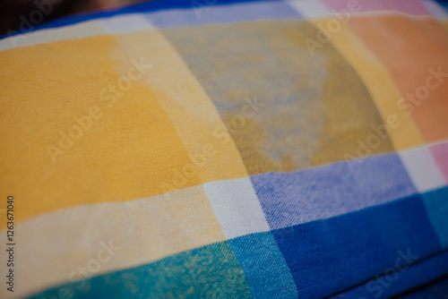 Wool blanket with square pattern