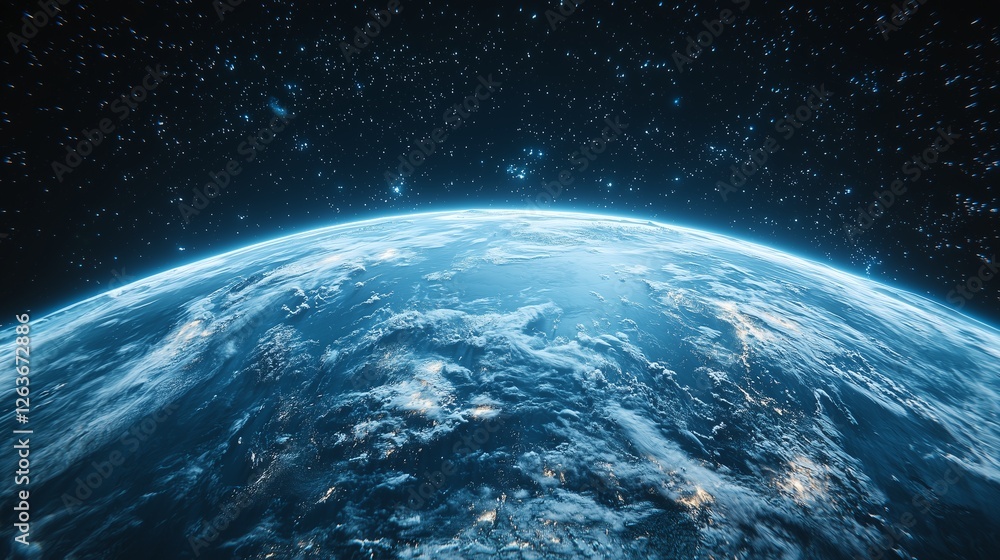 Fototapeta premium Breathtaking View of Earth from Space – Perfect for Branding & Digital Marketing