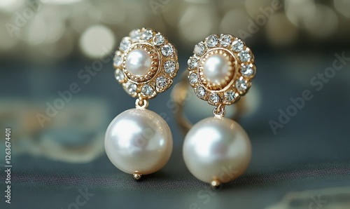 Wallpaper Mural Elegant pearl earrings with sparkling accents for special occasions and everyday wear Torontodigital.ca