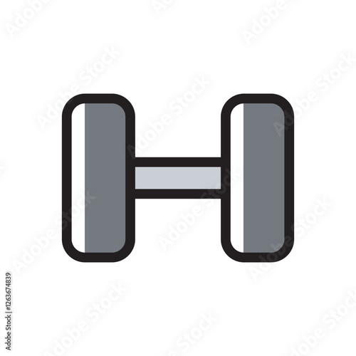 vector illustration of dumbbell flat icon design. Gym icon, barbel flat design illustration. 