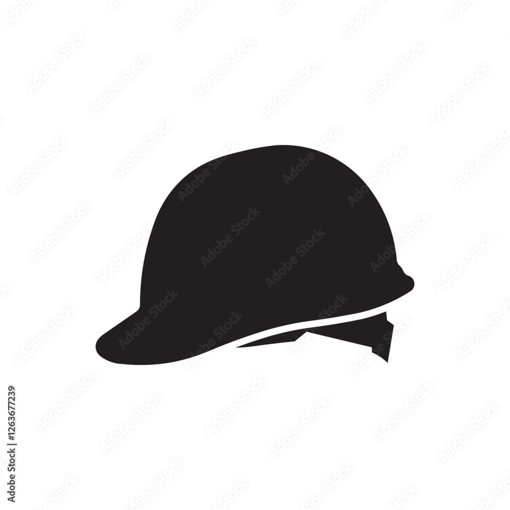 Fototapeta premium Silhouette vector of construction helmet flat icon design illustration. 