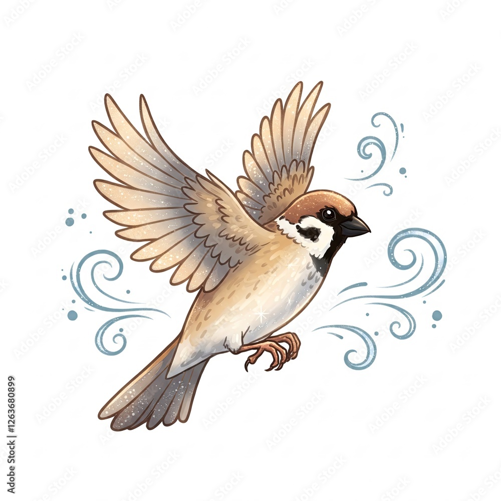 Obraz premium Smiling Cartoon Bird
