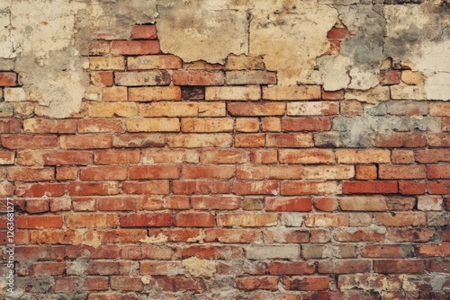 Weathered brick wall texture with varied hues. Neural network AI generated