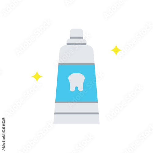 Toothpaste flat icon vector design. 