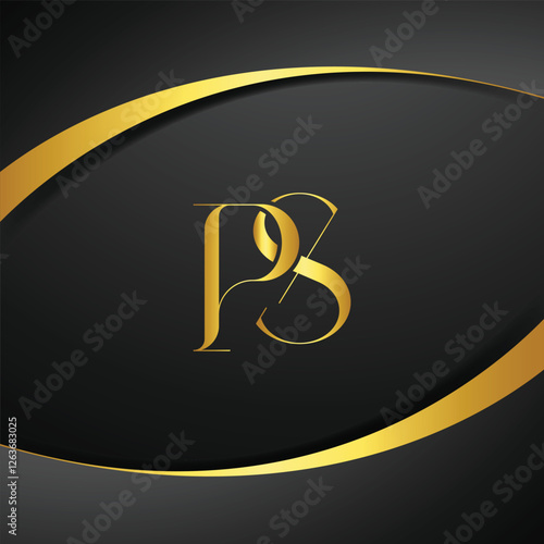 PS luxury letter logo. Initial Letter Design Vector Luxury Colors