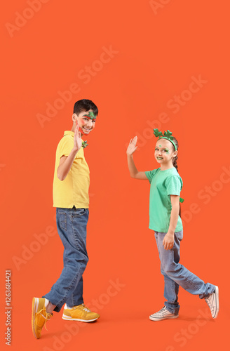 Funny kids with face painti...