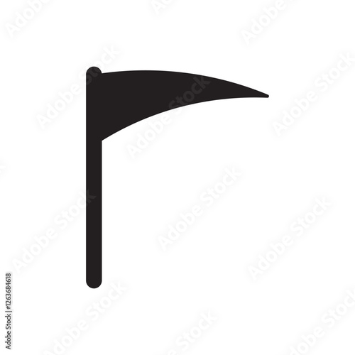 Sickle in silhouette vector design. Farming tools icon design illustration. 