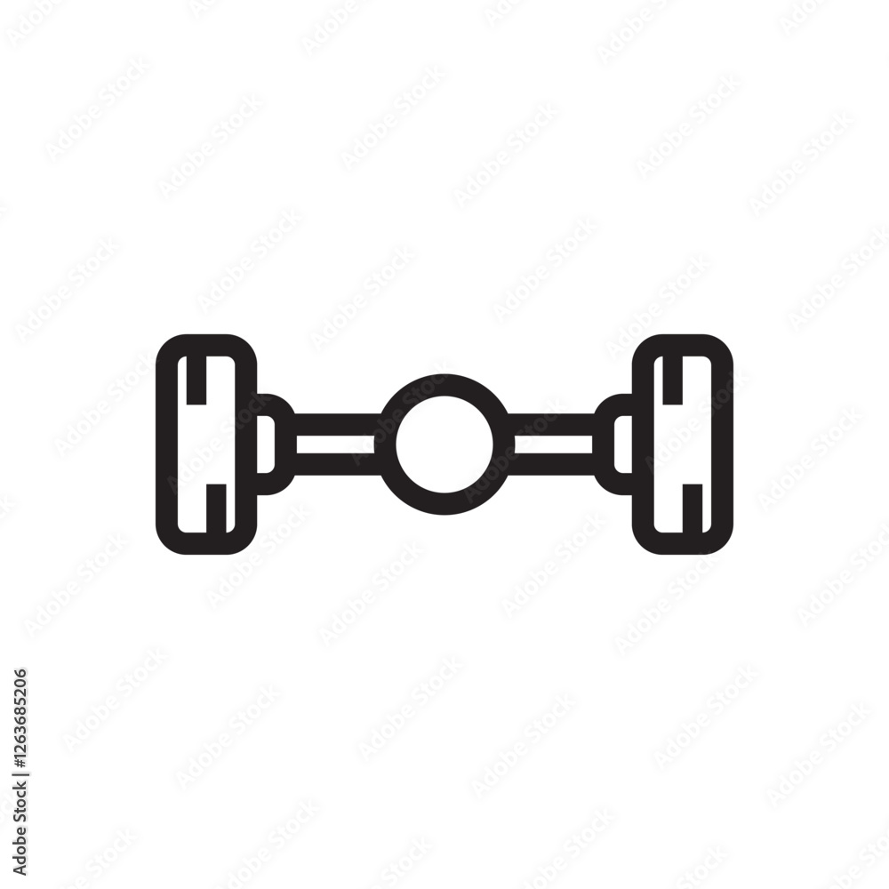Simple line icon of car chassis vector design. Automotive industry parts line icon vector design. Simple line icon of car chassis vector design. Automotive industry parts line icon vector design.