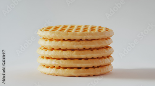 Wallpaper Mural Waffles with Cream and Syrup White Background Aspect 16:9 Torontodigital.ca