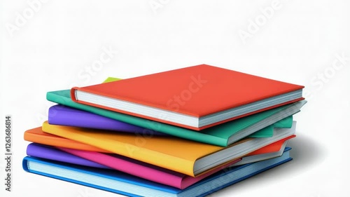 Wallpaper Mural Rotating stack of colorful books on white background for education and learning Torontodigital.ca