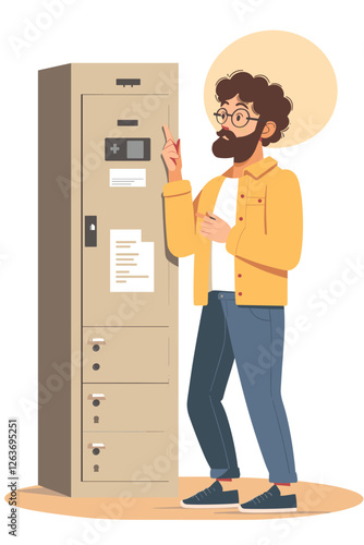 Confused Man Choosing Correct Key for Account Protection and Password Recovery