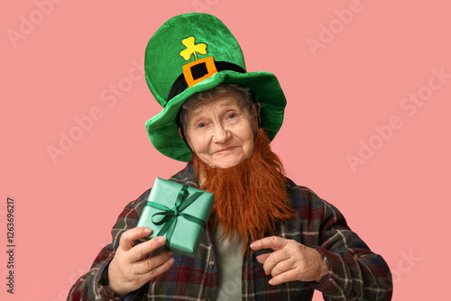 Senior woman in leprechaun ...